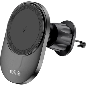 Hurtownia GSM - Autohalterung mit kabellosem MagSafe-Ladegerät Tech-Protect MM15W-V1 Armaturenbrett- und Lüftungsautohalter kabelloses Ladegerät 15W Schwarz - THP1703 - {ean13} - Hurt