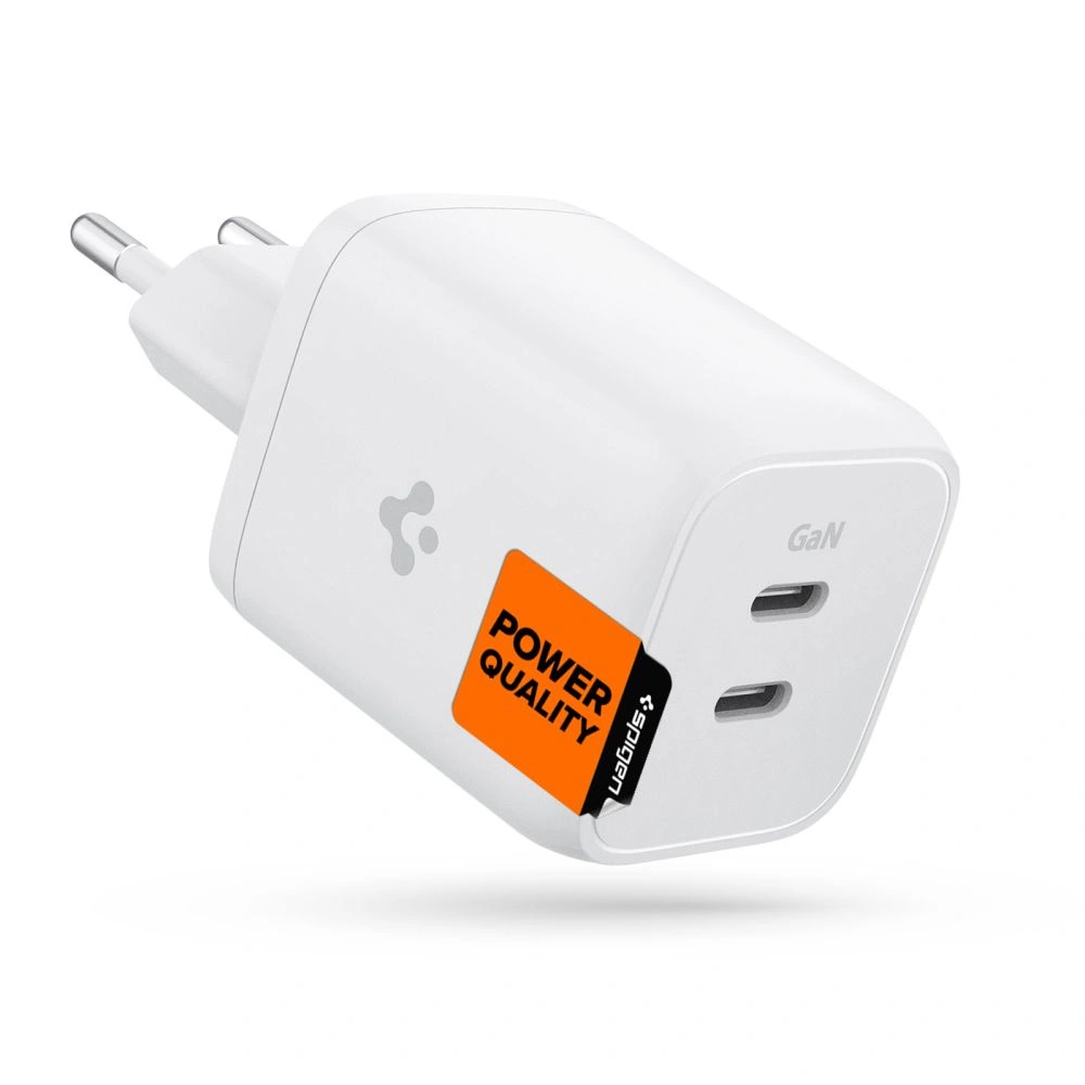 Hurtownia GSM - Síťová nabíječka Spigen PE2106EU PowerArc 2-portová síťová nabíječka PD 65W bílá - SPN2642 - {ean13} - Hurt