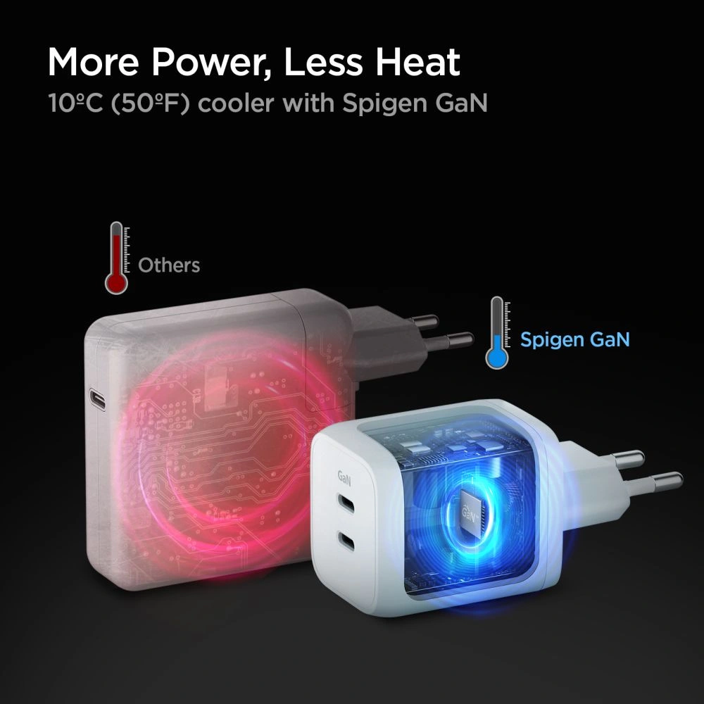 Hurtownia GSM - Síťová nabíječka Spigen PE2106EU PowerArc 2-portová síťová nabíječka PD 65W bílá - SPN2642 - {ean13} - Hurt