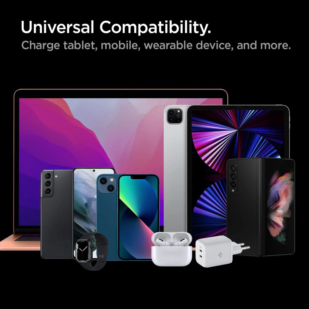 Wholesale Spigen PE2106EU PowerArc 2-port Network Charger PD 65W White - SPN2642 - {ean13} - Hurt