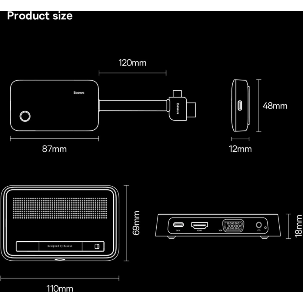 Hurtownia GSM - Video-Transmitter Baseus HDMI 4K 30Hz schwarz - BSU3909 - {ean13} - Hurt