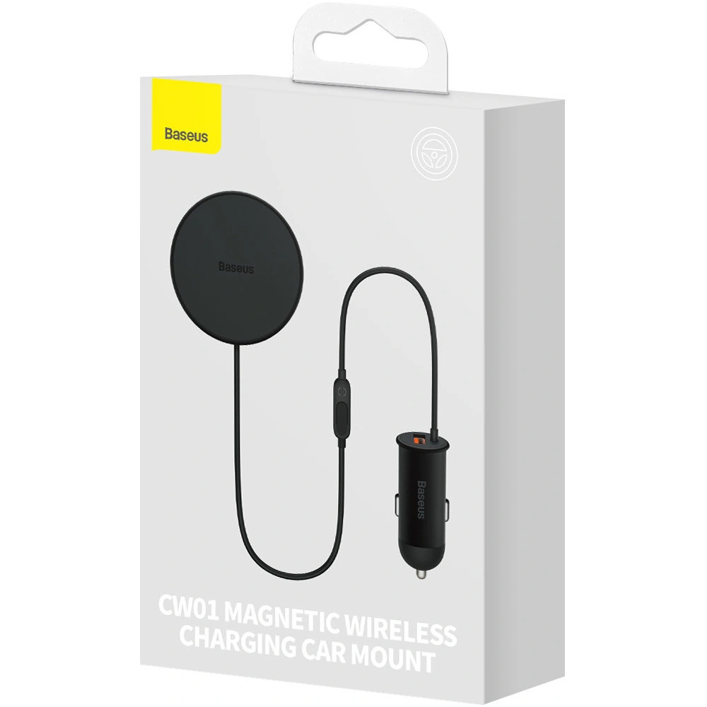 Hurtownia GSM - MagSafe Auto Halter mit kabellosem Ladegerät Baseus 15W für Lüftungsgitter + USB-A 25W schwarz - BSU3910 - {ean13} - Hurt