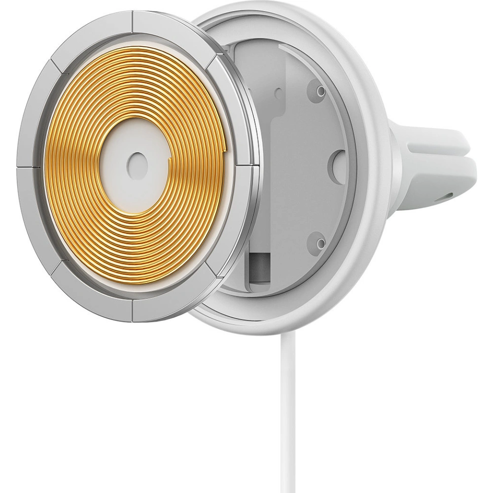 Hurtownia GSM - Autós tartó MagSafe Baseus 15W vezeték nélküli töltővel szellőzőrácsra + USB-A 25W fehér - BSU3911 - {ean13} - Hurt