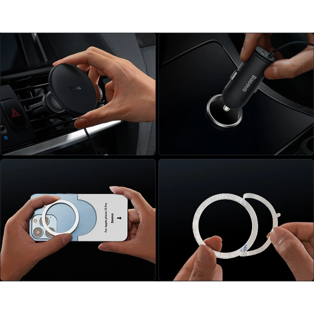 Wholesale Baseus Car Mount Holder Air Vent 15W + USB-A 25W white - BSU3911 - {ean13} - Hurt
