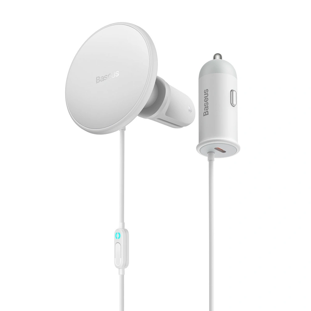 Hurtownia GSM - Upevnění do auta s bezdrátovou nabíječkou MagSafe Baseus 15W na mřížku ventilace + USB-C 25W bílá - BSU3912 - {ean13} - Hurt