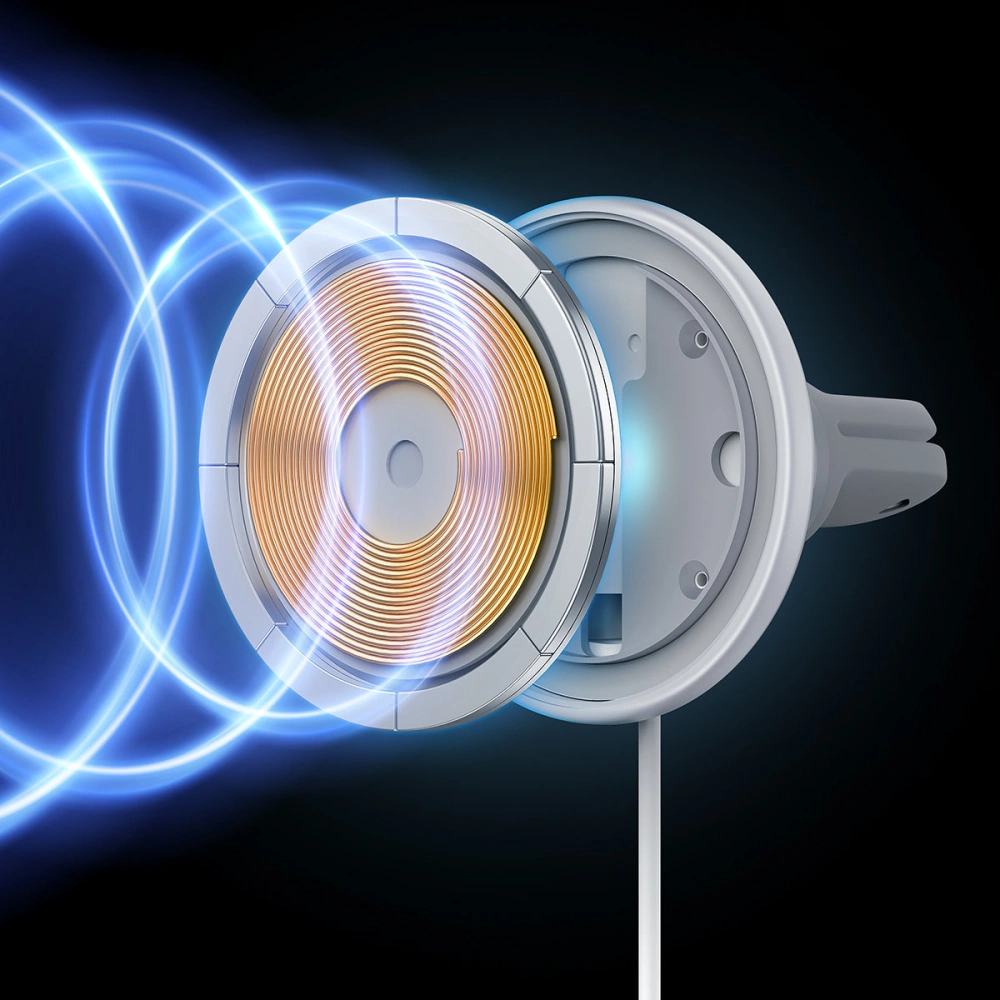 Hurtownia GSM - Autós tartó MagSafe vezeték nélküli töltővel Baseus 15W szellőzőrácsra + USB-C 25W fehér - BSU3912 - {ean13} - Hurt