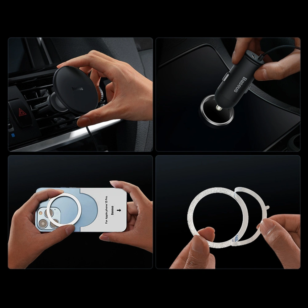 Wholesale Baseus Car Mount Holder Air Vent 15W + USB-C 25W white - BSU3912 - {ean13} - Hurt