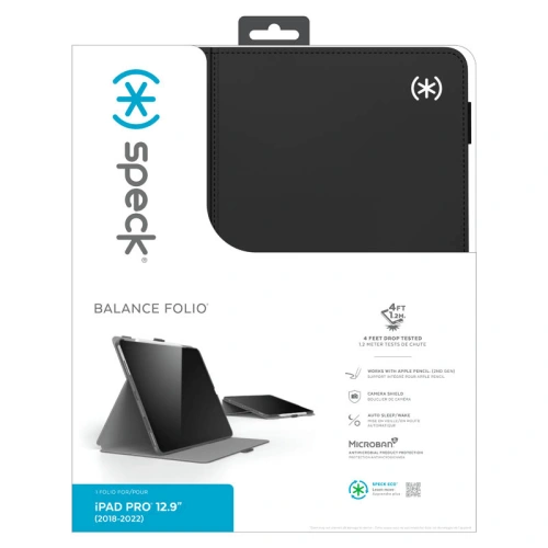 Etui Speck Balance Folio MICROBAN Apple iPad Pro 12.9 2018/2020/2021/2022 (3., 4., 5. i 6. generacji) (Black)