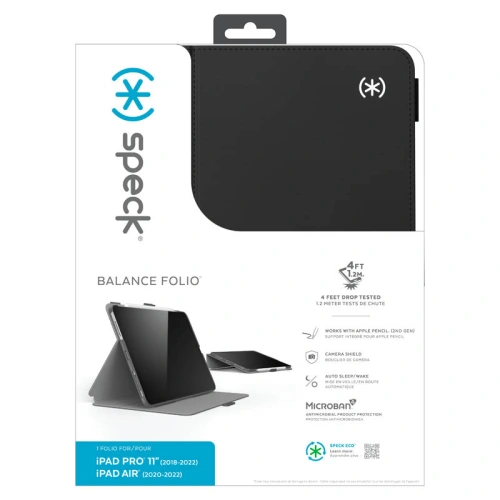 Etui Speck Balance Folio MICROBAN Apple iPad Air 10.9 2020/2022 (4, 5 gen) / iPad Pro 11 2018/2020/2021/2022 (1, 2, 3, 4 gen) / iPad Air 11 2024 (6. generacji) (Black)