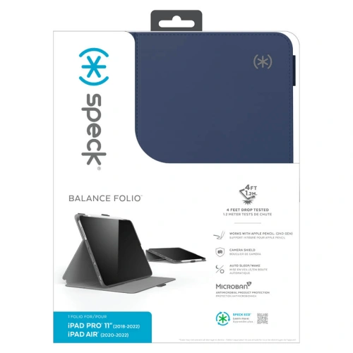 Etui Speck Balance Folio MICROBAN Apple iPad Air 10.9 2020/2022 (4, 5 gen) / iPad Pro 11 2018/2020/2021/2022 (1, 2, 3, 4 gen) / iPad Air 11 2024 (6. generacji) (Arcadia Navy/Moody Grey)