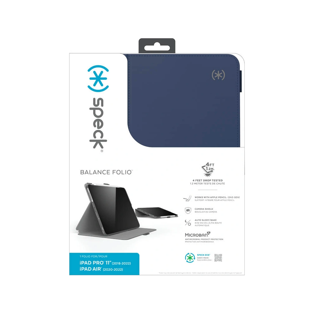 Wholesale Speck Balance Folio MICROBAN Apple iPad Air 10.9 2020/2022 (4, 5 gen) / iPad Pro 11 2018/2020/2021/2022 (1, 2, 3, 4 gen) / iPad Air 11 2024 (6 gen) (Arcadia Navy/Moody Grey) - SPK467 - {ean13} - Hurt