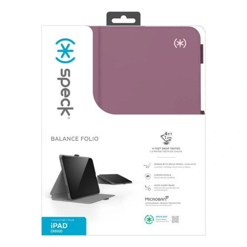 Etui Speck Balance Folio MICROBAN Apple iPad 10.9" 2022 / 11" 2025 (Plumberry/Crushed Purple/Crepe Pink)