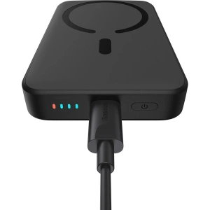 Hurtownia GSM - Powerbank Baseus Magnetic Mini MagSafe 15W PD QC 20W 10000mAh czarny (Overseas Edition) + kabel USB-C/USB-C 60W 3A 0.5m czarny - BSU3915 - {ean13} - Hurt