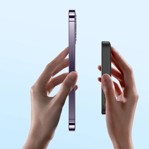 Powerbank Baseus Magnetic Mini MagSafe 15W PD QC 20W 10000mAh czarny (Overseas Edition) + kabel USB-C/USB-C 60W 3A 0.5m czarny