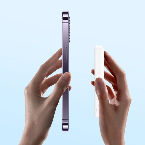 Powerbank Baseus Magnetic Mini MagSafe 15W PD QC 20W 10000mAh biały (Overseas Edition) + kabel USB-C/USB-C 60W 3A 0.5m biały