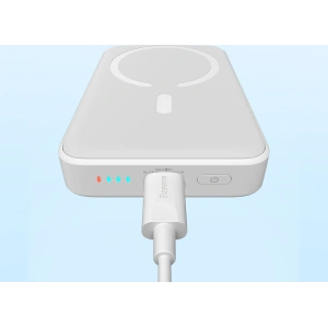 Hurtownia GSM - Powerbank Baseus Magnetic Mini MagSafe 15W PD QC 20W 10000mAh biały (Overseas Edition) + kabel USB-C/USB-C 60W 3A 0.5m biały - BSU3916 - {ean13} - Hurt