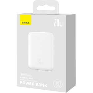 Hurtownia GSM - Powerbank Baseus Magnetic Mini MagSafe 15W PD QC 20W 10000mAh biały (Overseas Edition) + kabel USB-C/USB-C 60W 3A 0.5m biały - BSU3916 - {ean13} - Hurt