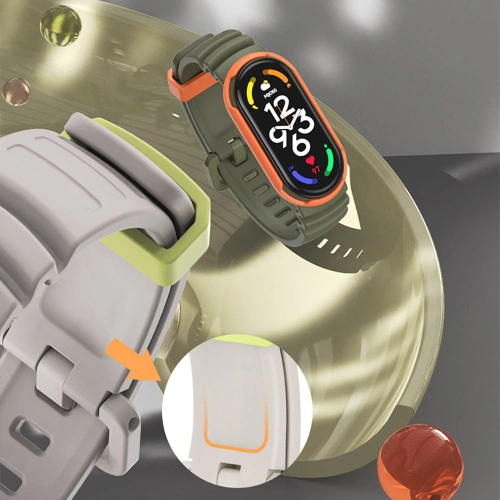 Pasek Tech-Protect Iconband Hybrid Xiaomi Mi Band 5/6/6 NFC/7 Army Green/orange