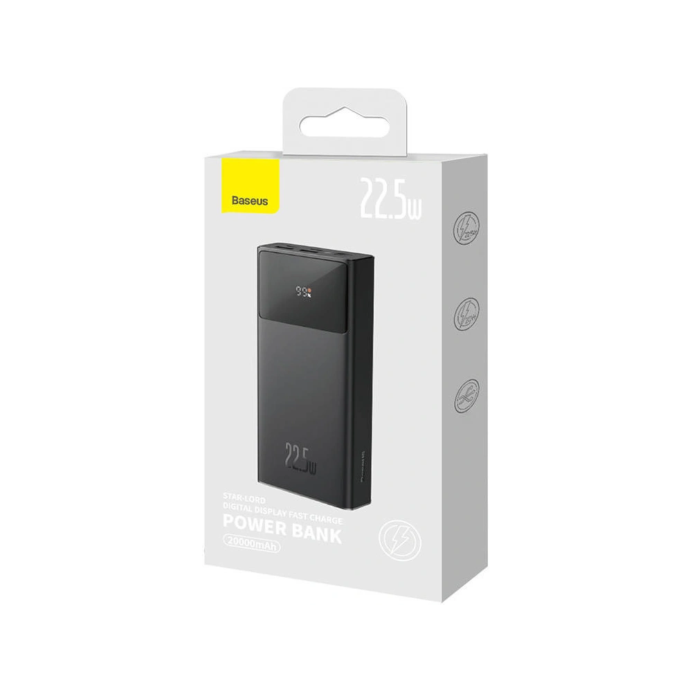 Hurtownia GSM - Powerbank Baseus Star-Lord 20000mAh, 2xUSB, USB-C, 22.5W (černý) - BSU3917 - {ean13} - Hurt
