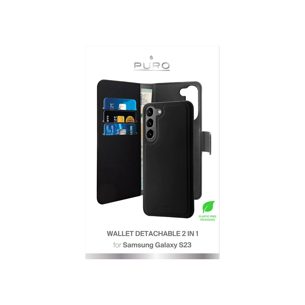 Hurtownia GSM - Case PURO Wallet Detachable 2w1 Samsung Galaxy S23 (schwarz) - PUR627 - {ean13} - Hurt