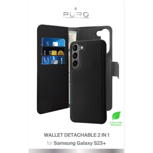 Etui PURO Wallet Detachable 2w1 Samsung Galaxy S23+ Plus (czarny)
