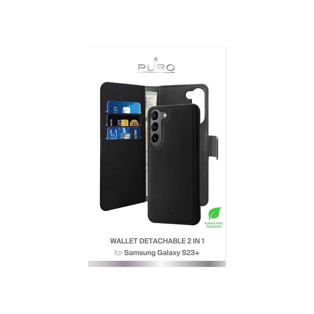 Hurtownia GSM - Etui PURO Wallet Detachable 2w1 Samsung Galaxy S23+ Plus (černý) - PUR628 - {ean13} - Hurt