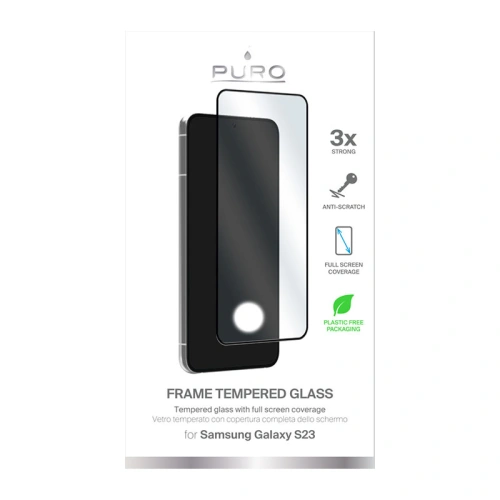 Szkło hartowane PURO Frame Tempered Glass Samsung Galaxy S23 (czarna ramka)