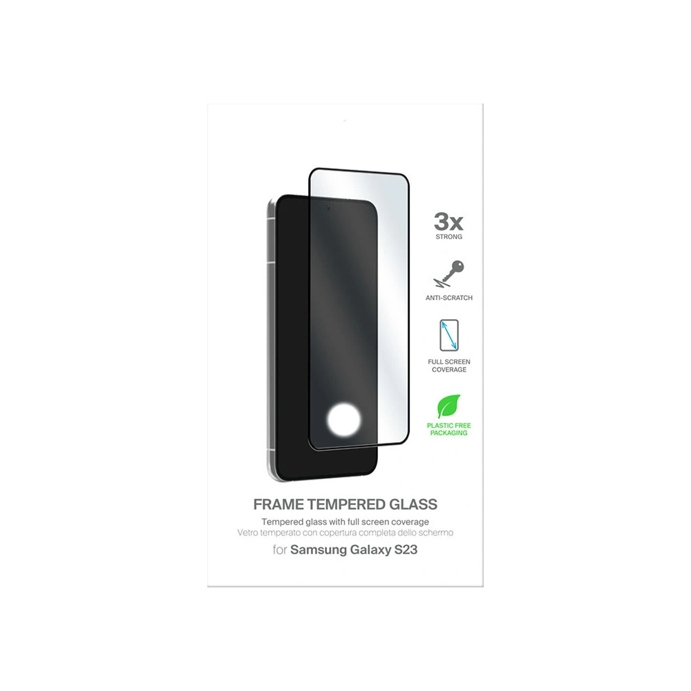 Hurtownia GSM - Sticlă securizată PURO Frame Tempered Glass Samsung Galaxy S23 (ramă neagră) - PUR629 - {ean13} - Hurt