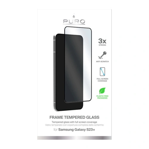 Szkło hartowane PURO Frame Tempered Glass Samsung Galaxy S23+ Plus (czarna ramka)