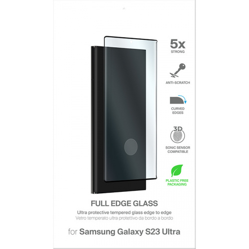 Puro Distributor - 8018417440779 - PUR631 - PURO Frame Tempered Glass Samsung Galaxy S23 Ultra (black frame) - B2B homescreen
