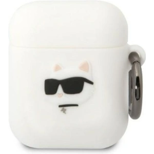 Hurtownia GSM - Etui Karl Lagerfeld KLA2RUNCHH Apple AirPods 2/1 obal bílý/white silikon Choupette hlava 3D - KLD1398 - {ean13} - Hurt