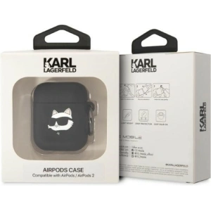 Hurtownia GSM - Etui Karl Lagerfeld KLA2RUNCHK Apple AirPods 2/1 kryt černý/black silikon Choupette hlava 3D - KLD1399 - {ean13} - Hurt