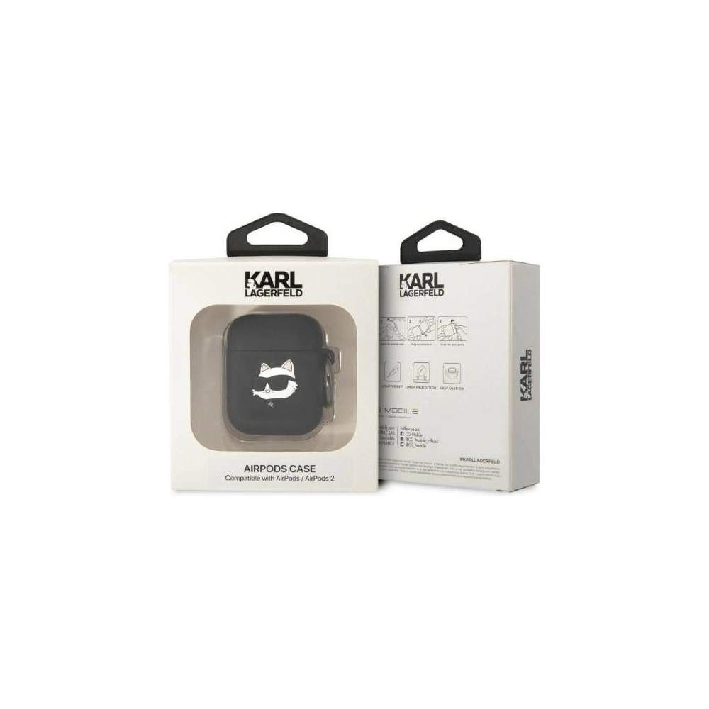 Hurtownia GSM - Etui Karl Lagerfeld KLA2RUNCHK Apple AirPods 2/1 cover czarny/black Silicone Choupette Head 3D - KLD1399 - {ean13} - Hurt