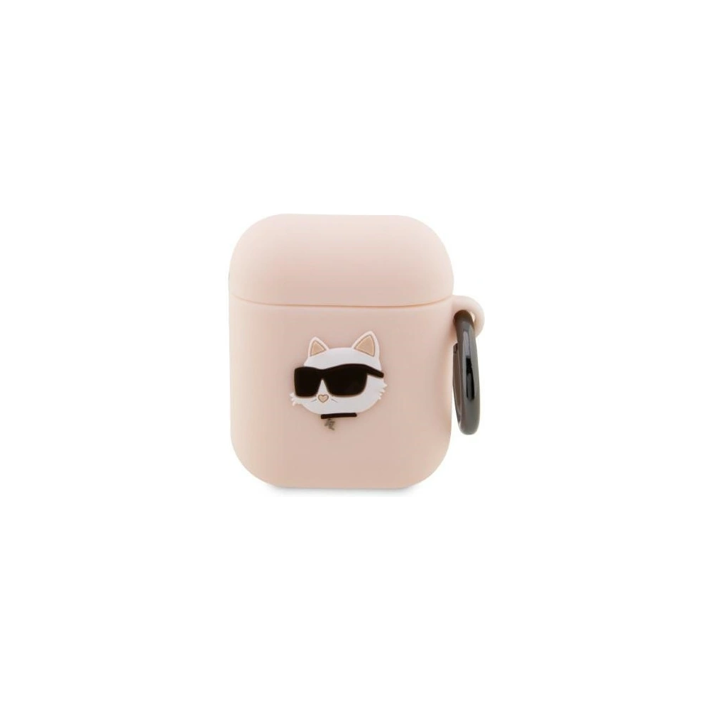 Hurtownia GSM - Etui Karl Lagerfeld KLA2RUNCHP Apple AirPods 2/1 kryt růžový/pink silikon Choupette hlava 3D - KLD1400 - {ean13} - Hurt