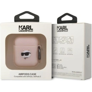 Hurtownia GSM - Etui Karl Lagerfeld KLA2RUNCHP Apple AirPods 2/1 kryt růžový/pink silikon Choupette hlava 3D - KLD1400 - {ean13} - Hurt