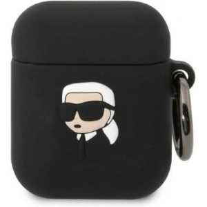 Hurtownia GSM - Etui Karl Lagerfeld KLA2RUNIKK Apple AirPods 2/1 kryt černý/black silikon Karl Head 3D - KLD1401 - {ean13} - Hurt