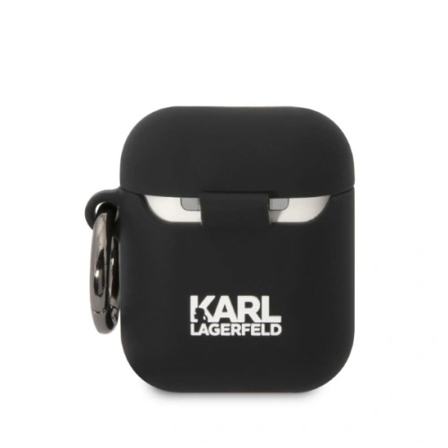 Etui Karl Lagerfeld KLA2RUNIKK Apple AirPods 2/1 cover czarny/black Silicone Karl Head 3D