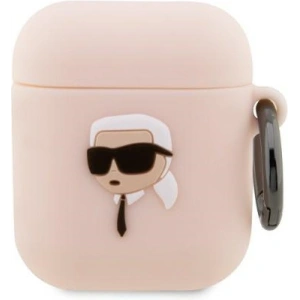 Hurtownia GSM - Etui Karl Lagerfeld KLA2RUNIKP Apple AirPods 2/1 kryt růžový/pink silikon Karl Head 3D - KLD1402 - {ean13} - Hurt