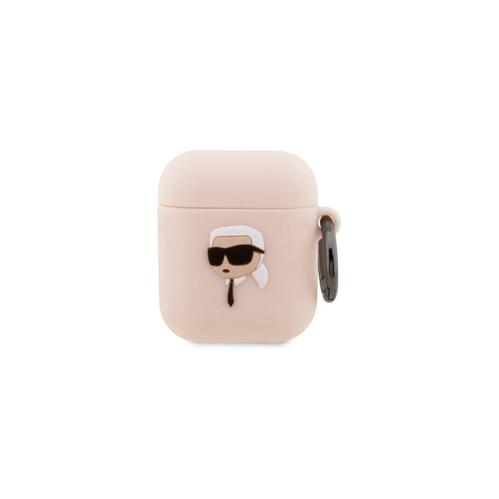Hurtownia GSM - Etui Karl Lagerfeld KLA2RUNIKP Apple AirPods 2/1 kryt růžový/pink silikon Karl Head 3D - KLD1402 - {ean13} - Hurt