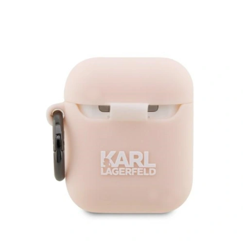 Etui Karl Lagerfeld KLA2RUNIKP Apple AirPods 2/1 cover różowy/pink Silicone Karl Head 3D