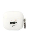 Karl Lagerfeld KLA3RUNCHH Apple AirPods 3 cover white Silicone Choupette Head 3D
