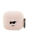 Etui Karl Lagerfeld KLA3RUNCHP Apple AirPods 3 tok rózsaszín/pink Szilikon Choupette Head 3D