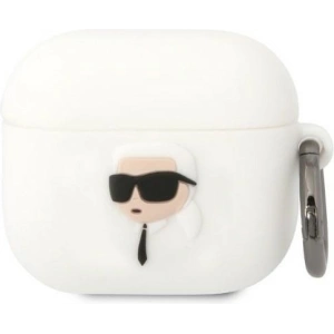 Hurtownia GSM - Etui Karl Lagerfeld KLA3RUNIKH Apple AirPods 3 tok fehér/színes Szilikon Karl Fej 3D - KLD1406 - {ean13} - Hurt