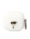 Etui Karl Lagerfeld KLA3RUNIKH Apple AirPods 3 husă albă/white din silicon Karl Head 3D