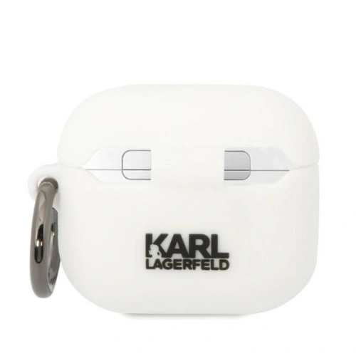 Etui Karl Lagerfeld KLA3RUNIKH Apple AirPods 3 cover biały/white Silicone Karl Head 3D