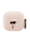 Etui Karl Lagerfeld KLA3RUNIKP Apple AirPods 3 husă roz/pink Silicon Karl Head 3D