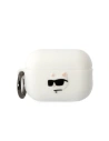 Etui Karl Lagerfeld KLAP2RUNCHH Apple AirPods Pro 2 tok fehér/színes Szilikon Choupette Fej 3D