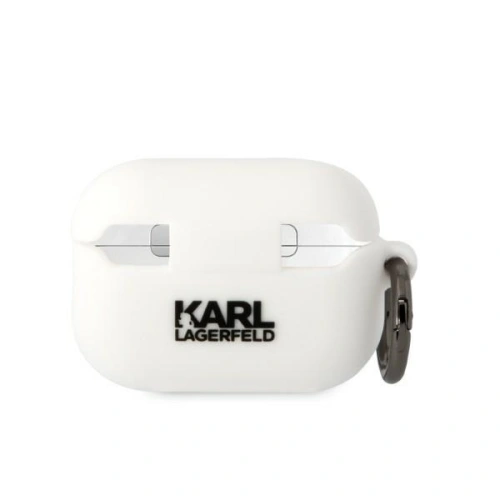 Etui Karl Lagerfeld KLAP2RUNCHH Apple AirPods Pro 2 cover biały/white Silicone Choupette Head 3D