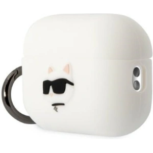 Etui Karl Lagerfeld KLAP2RUNCHH Apple AirPods Pro 2 cover biały/white Silicone Choupette Head 3D