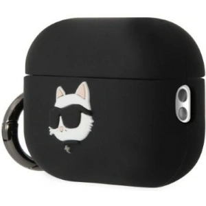 Etui Karl Lagerfeld KLAP2RUNCHK Apple AirPods Pro 2 cover czarny/black Silicone Choupette Head 3D
